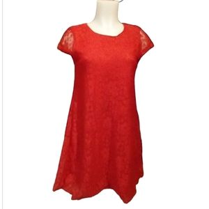 Size 8 Atmosphereb Red Lace short sleeve party dress